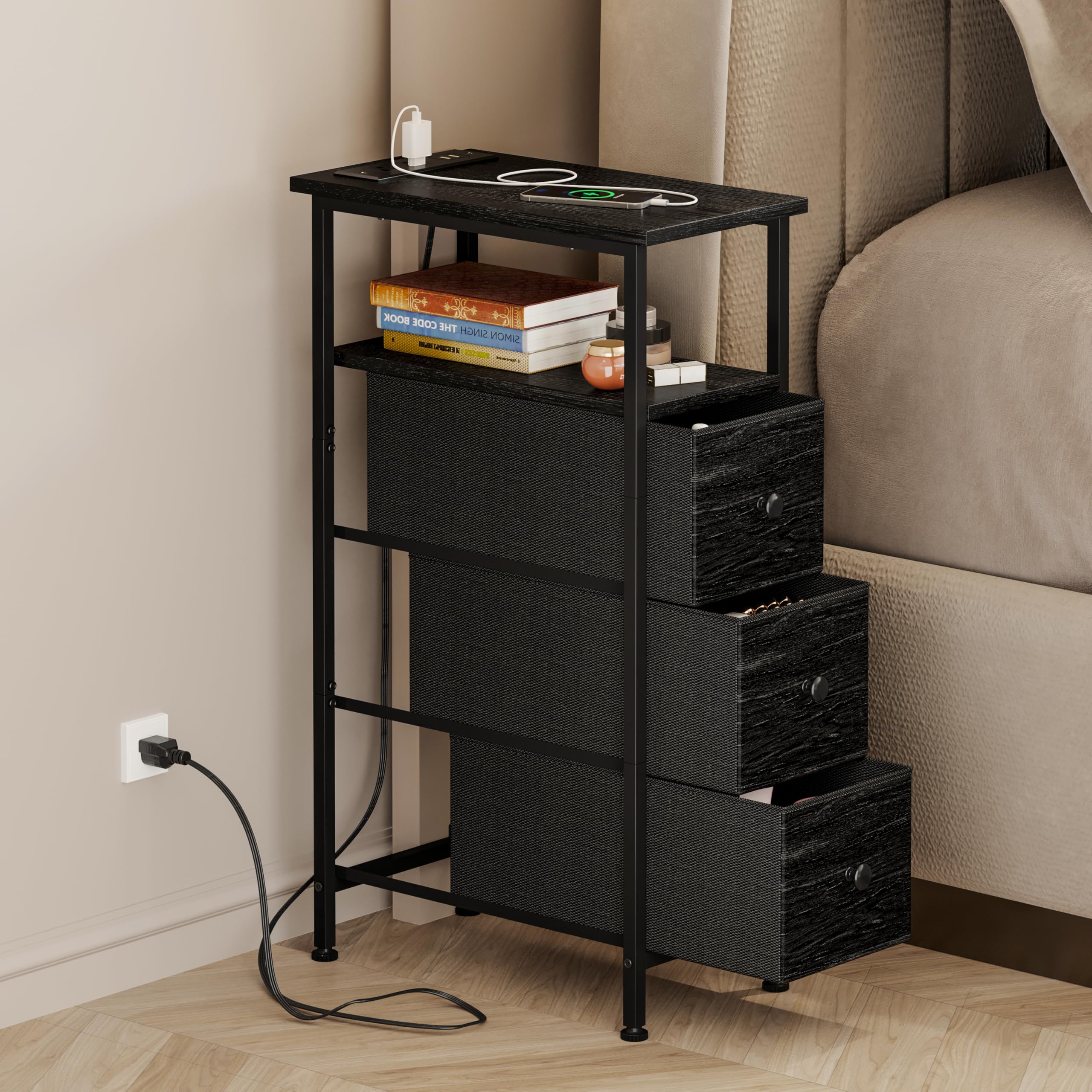 Amazon.com: Fixwal Narrow Dresser with Charging Station, Tall